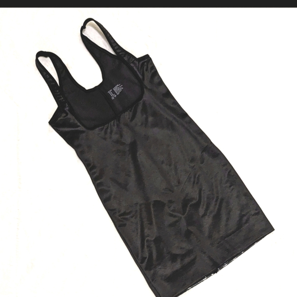 TC Dress Shapewear Slip Firm Control Black Stay-put Silicone Edge Lining Sz Sm - Picture 3 of 11